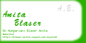 anita blaser business card